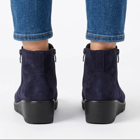 Monroe - Panelled Low-Wedge Ankle Boots