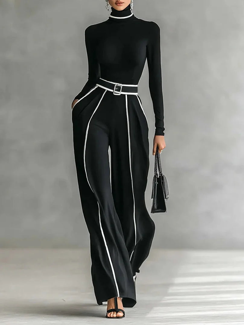 Pascale - Piped Wide-Leg Trouser Set