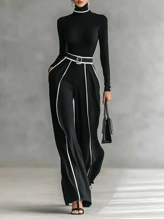 Pascale - Piped Wide-Leg Trouser Set