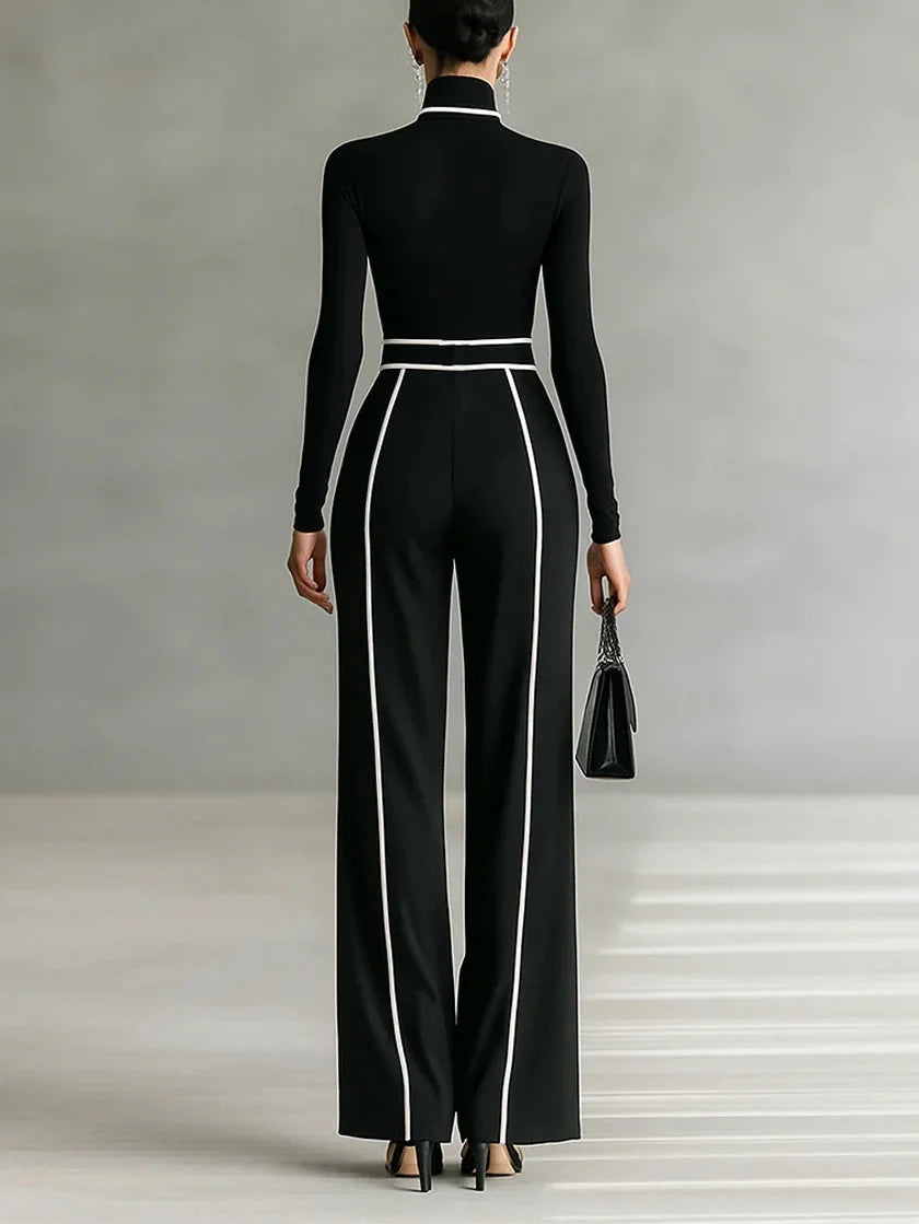 Pascale - Piped Wide-Leg Trouser Set