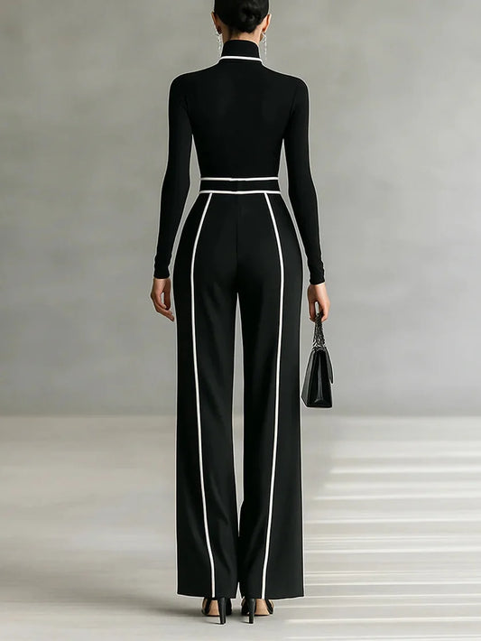 Pascale - Piped Wide-Leg Trouser Set