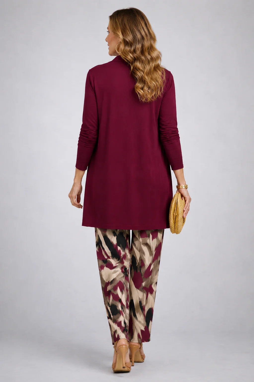 Donna - Printed-Trouser Three-Piece Pant Set