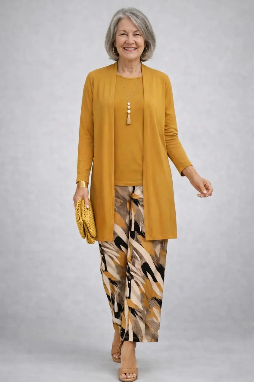 Penny - Printed-Trouser Three-Piece Pant Set