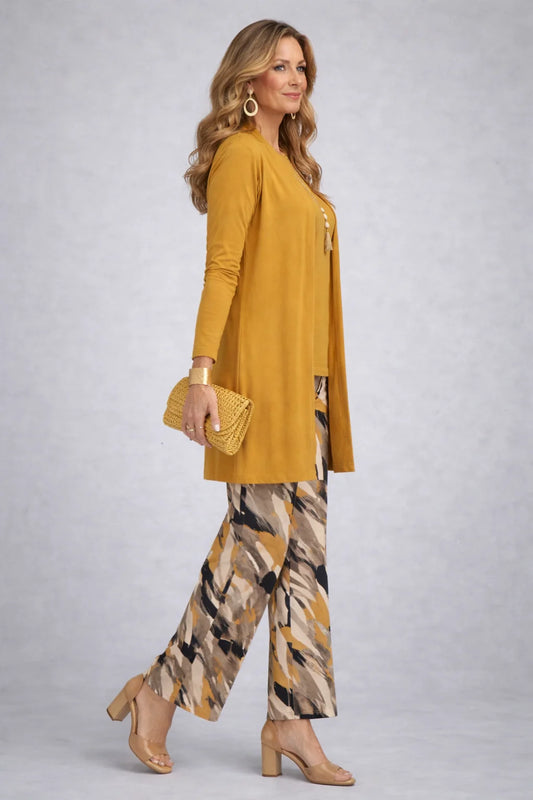 Penny - Printed-Trouser Three-Piece Pant Set