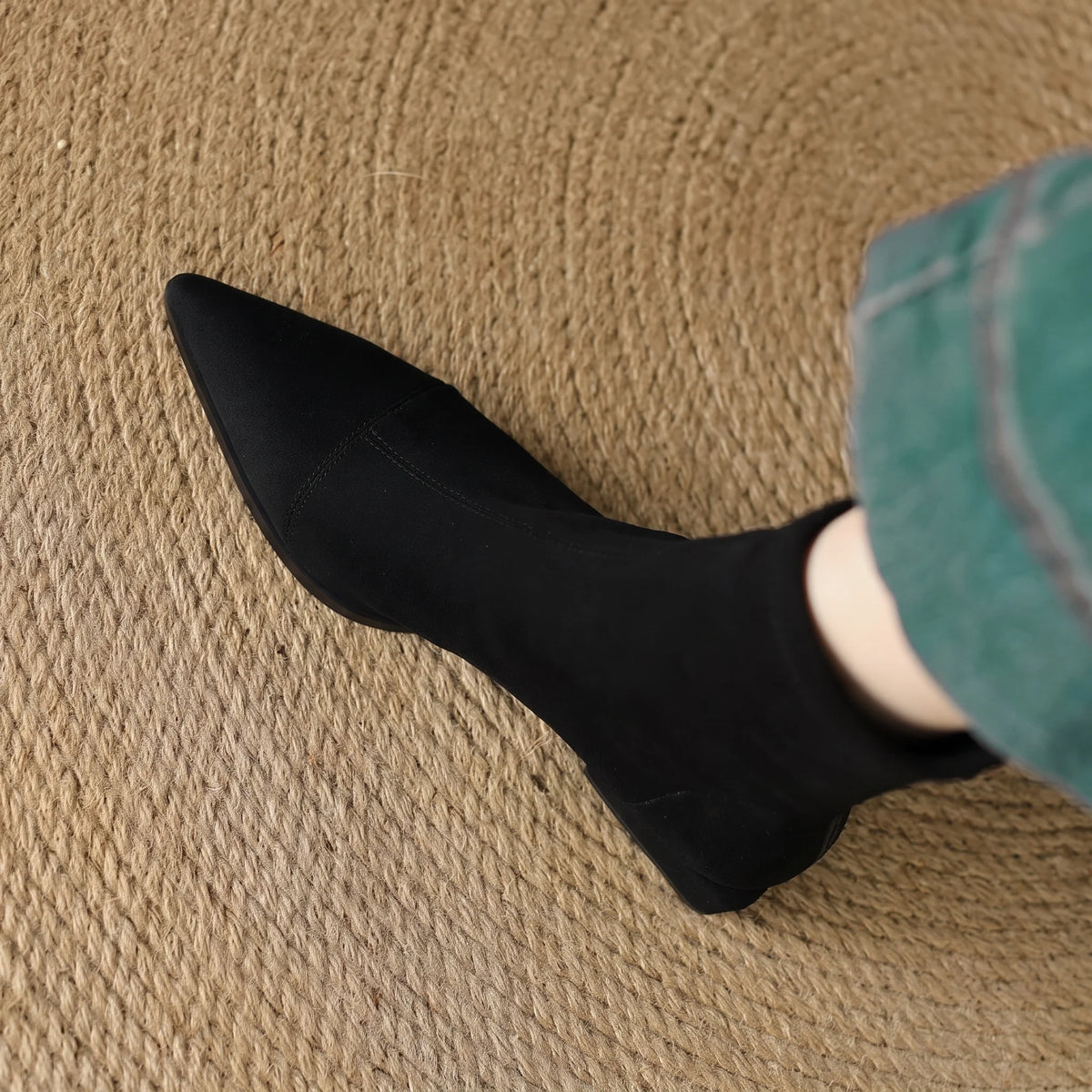 Solène pointed-toe suede ankle boots