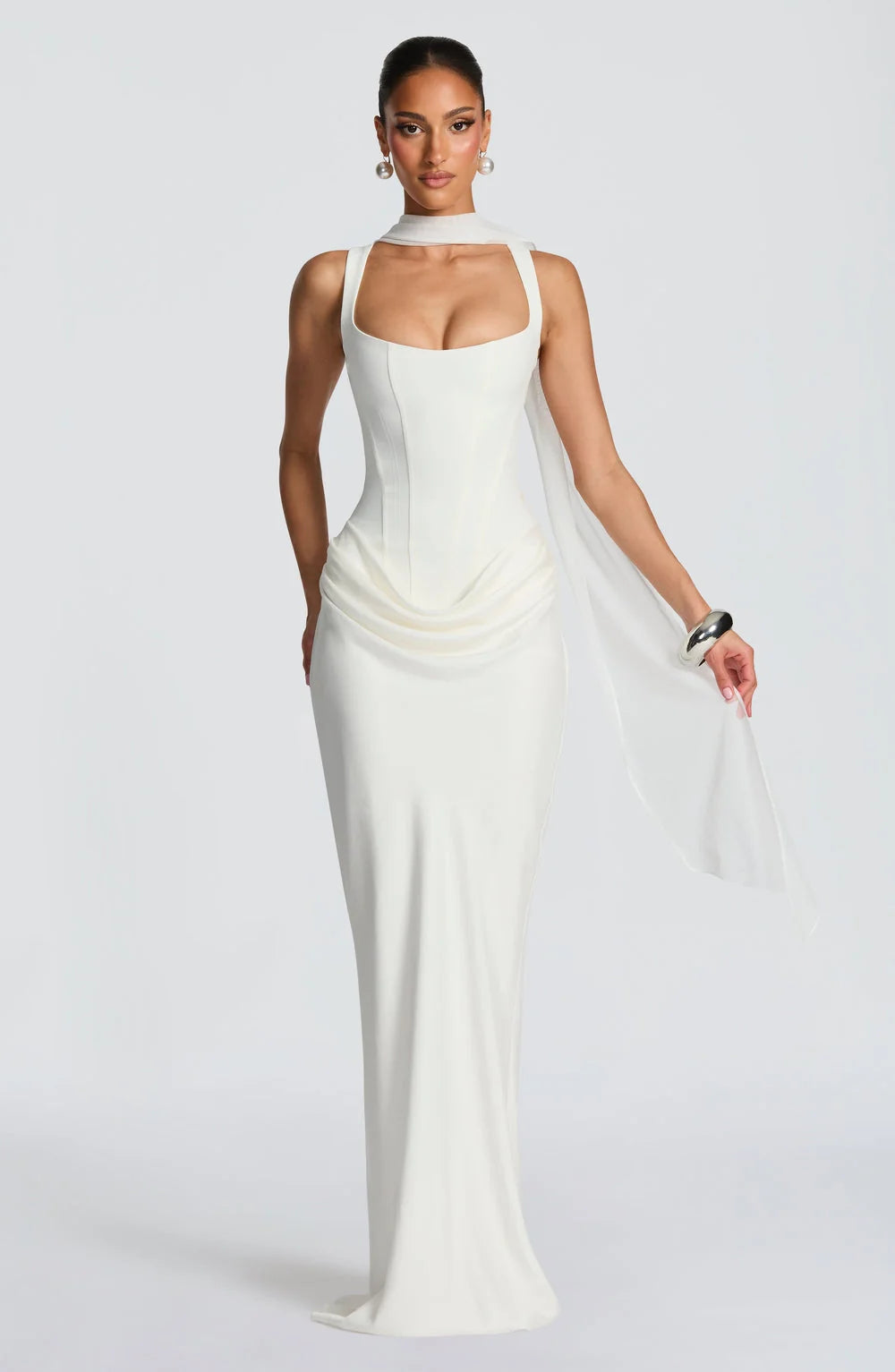 Éléonore - Square-Neck Corset Maxi Dress