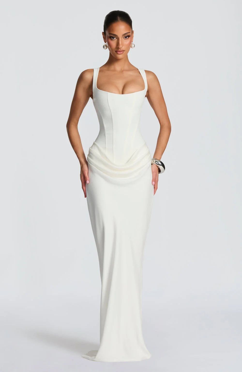 Éléonore - Square-Neck Corset Maxi Dress