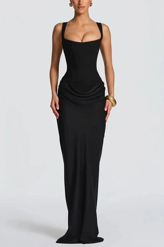 Éléonore - Square-Neck Corset Maxi Dress
