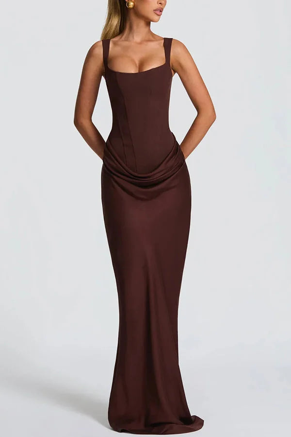 Éléonore - Square-Neck Corset Maxi Dress