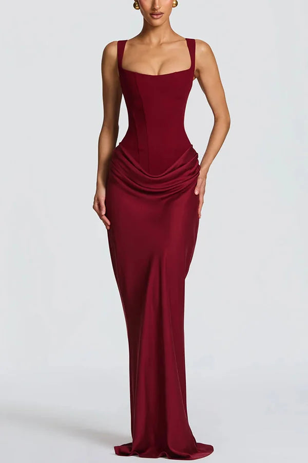 Éléonore - Square-Neck Corset Maxi Dress