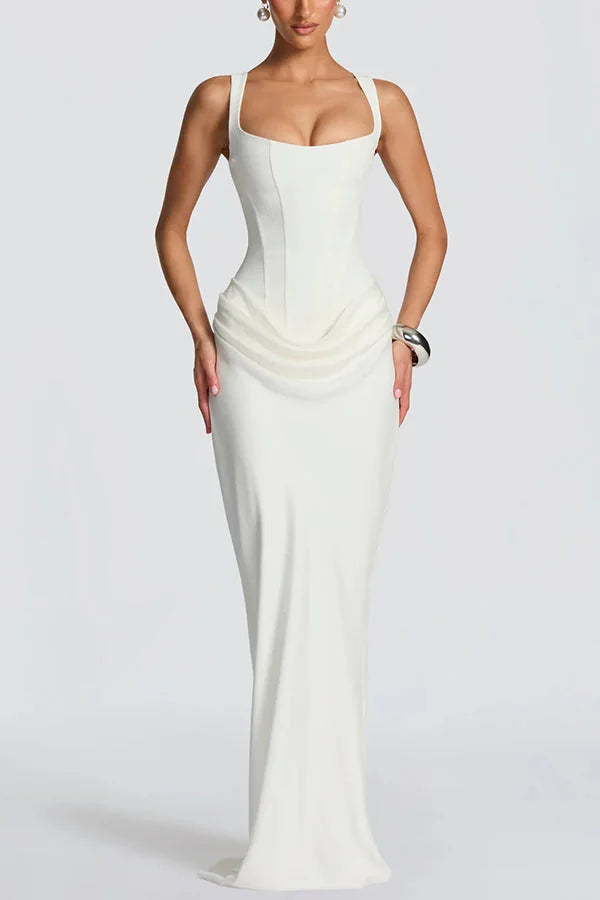Éléonore - Square-Neck Corset Maxi Dress
