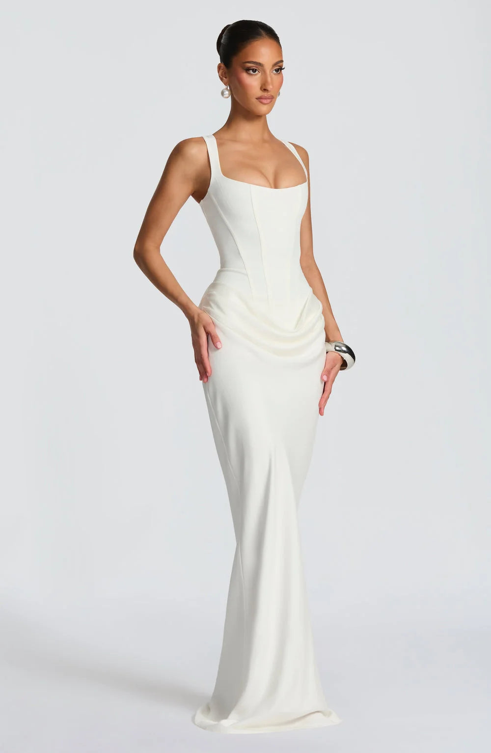 Éléonore - Square-Neck Corset Maxi Dress