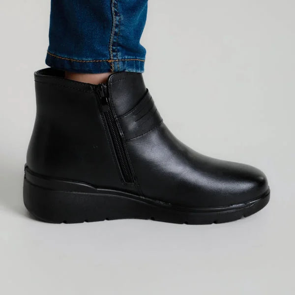 Cheryl - Strap Elastic Wedge Ankle Boots