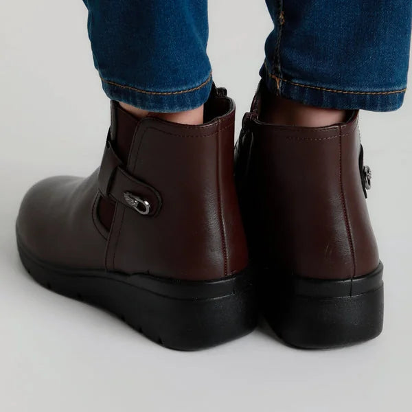 Cheryl - Strap Elastic Wedge Ankle Boots
