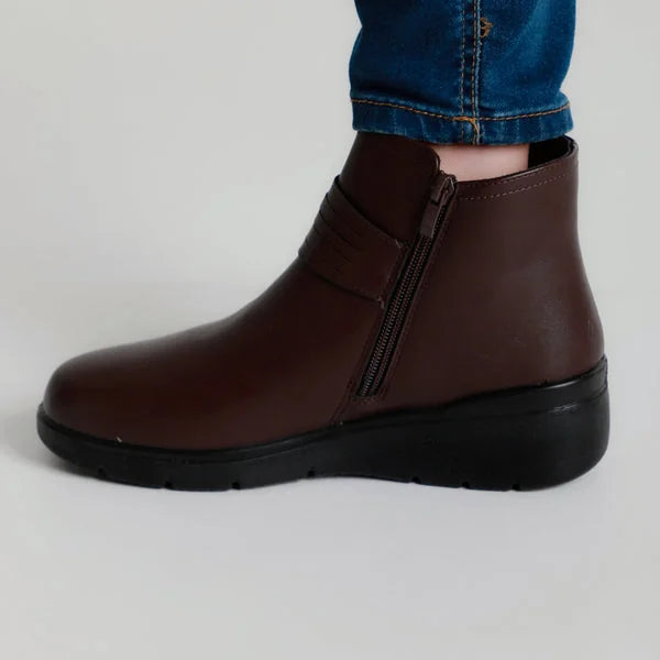 Cheryl - Strap Elastic Wedge Ankle Boots
