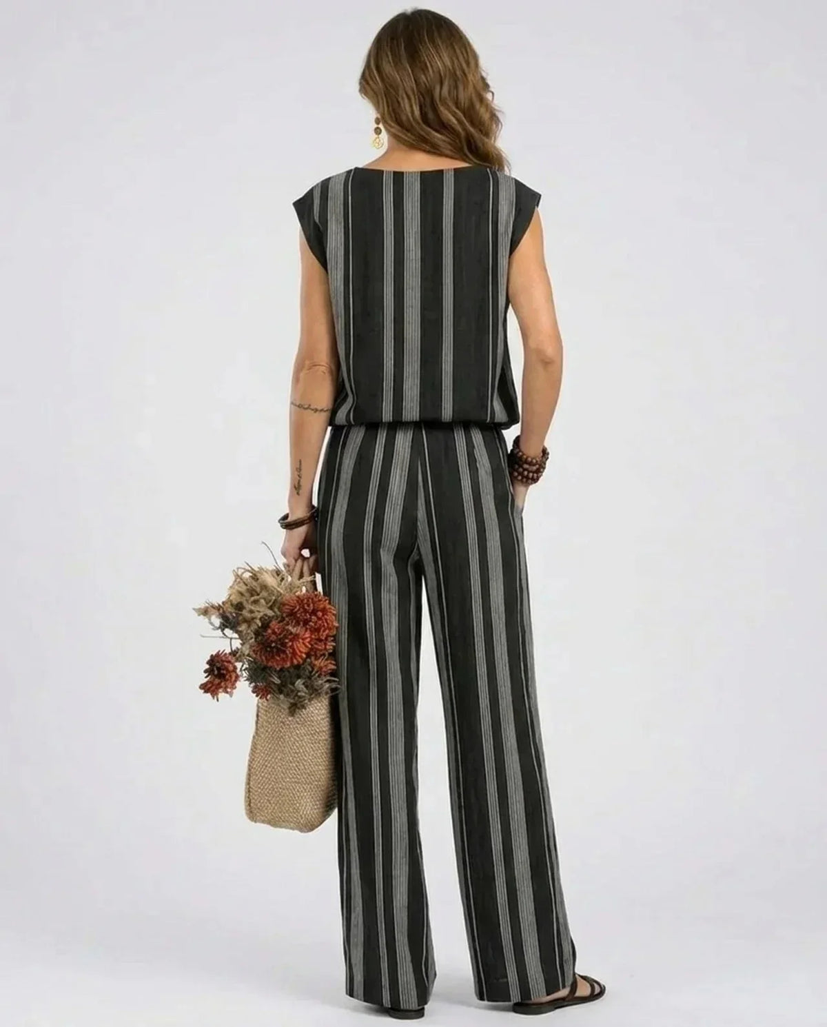 Doreen - Striped Two-Piece Pant Set