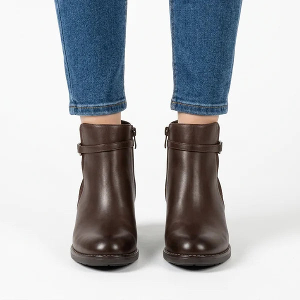 Wilma - Suede-Panel Buckle Ankle Boots