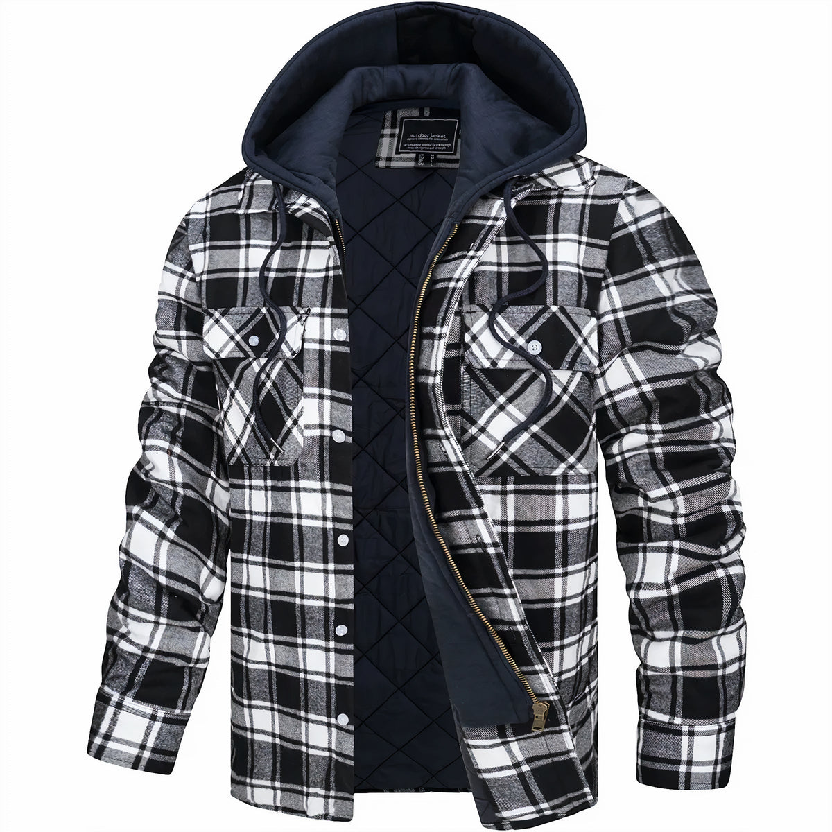 Kevin - Plaid Hooded Zip Jacket
