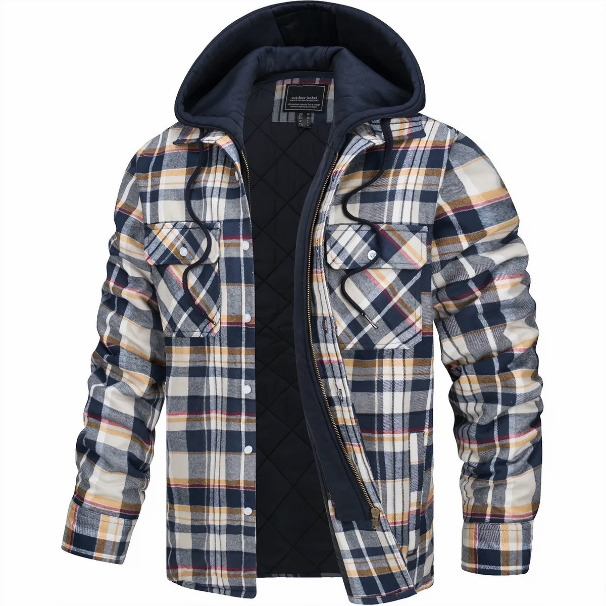 Kevin - Plaid Hooded Zip Jacket