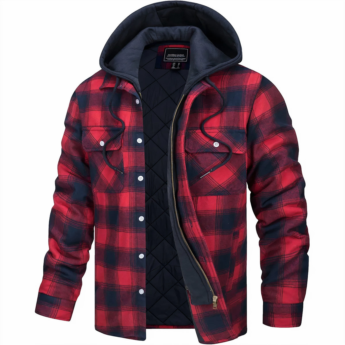 Kevin - Plaid Hooded Zip Jacket