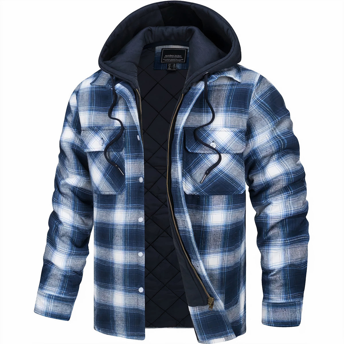 Kevin - Plaid Hooded Zip Jacket