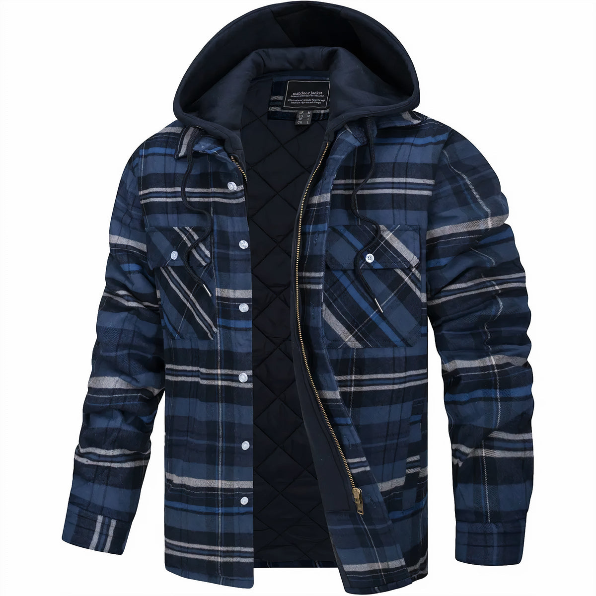 Kevin - Plaid Hooded Zip Jacket