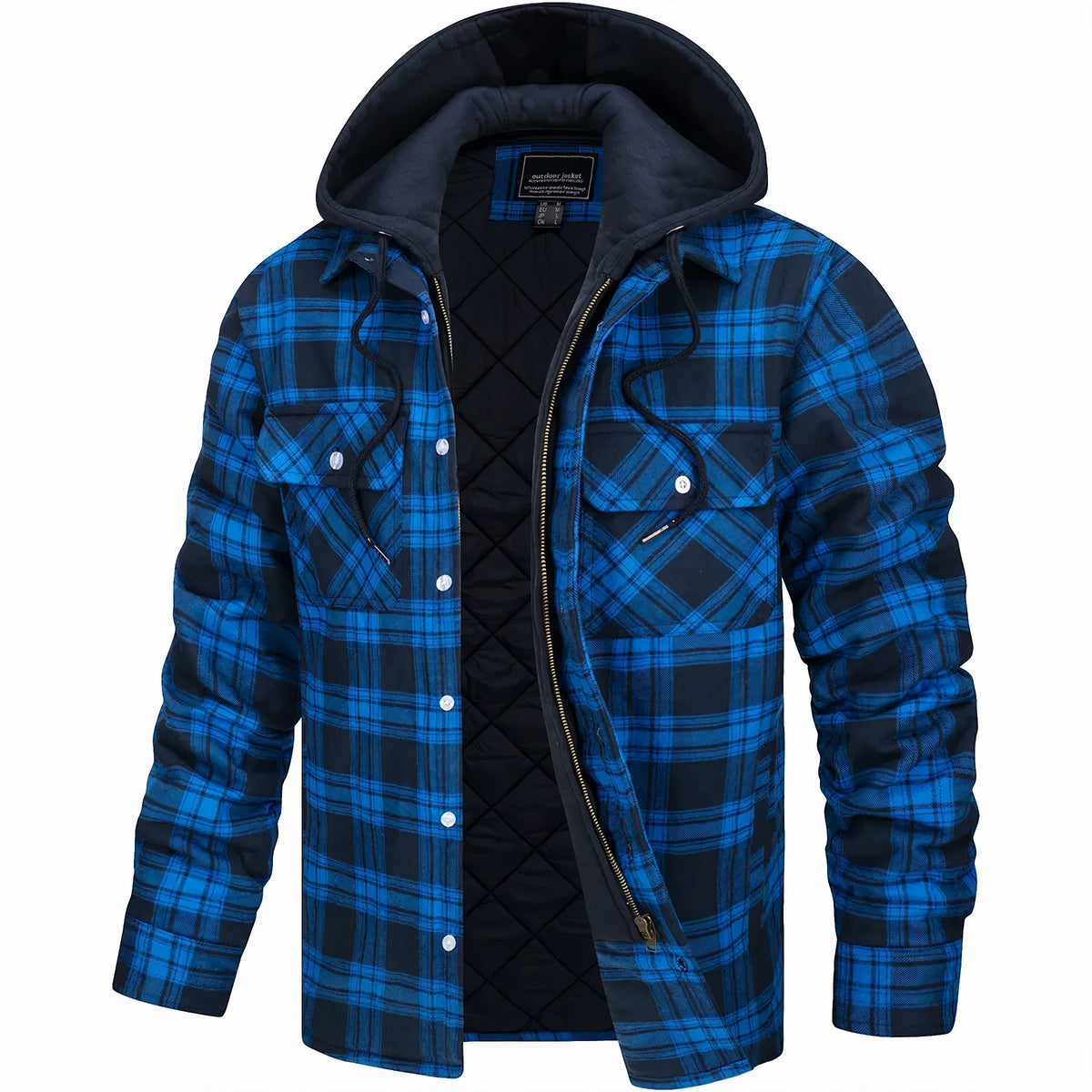 Kevin - Plaid Hooded Zip Jacket