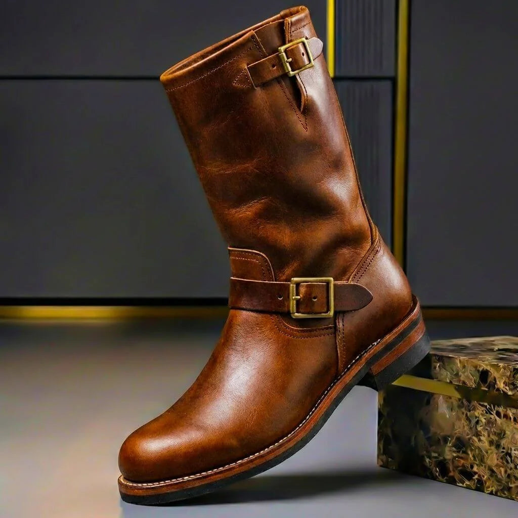 Jolene - Vintage Leather Buckle Boots