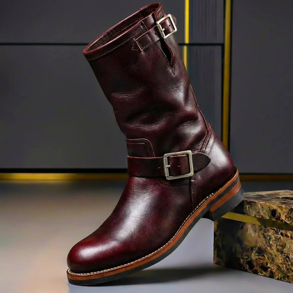 Jolene - Vintage Leather Buckle Boots