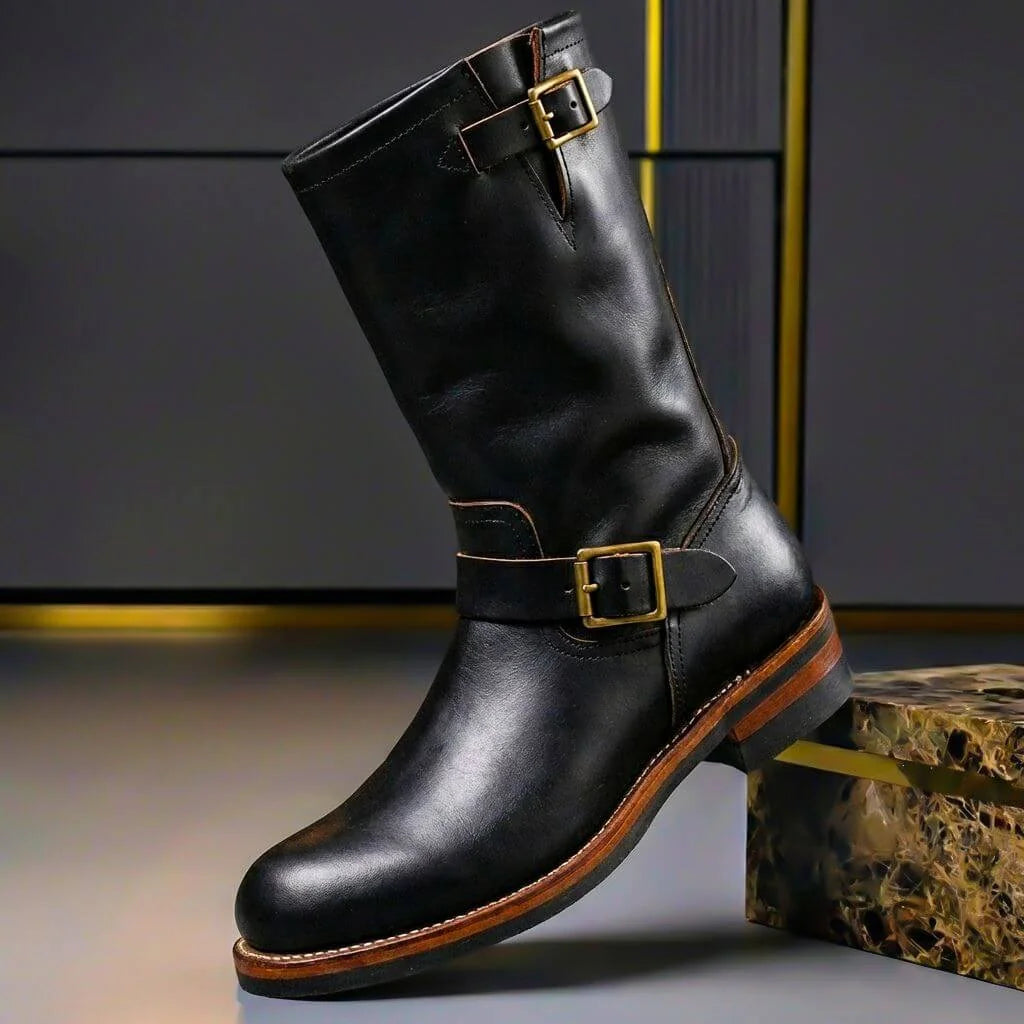 Jolene - Vintage Leather Buckle Boots
