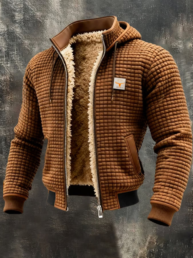 Brett - Waffle-Knit Hooded Jacket