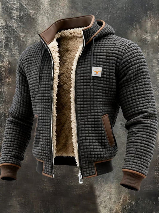 Brett - Waffle-Knit Hooded Jacket