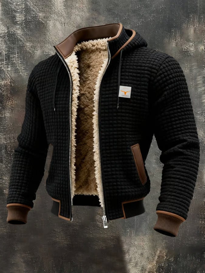 Brett - Waffle-Knit Hooded Jacket