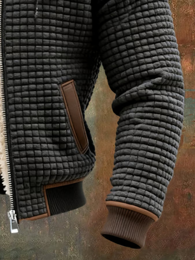 Brett - Waffle-Knit Hooded Jacket