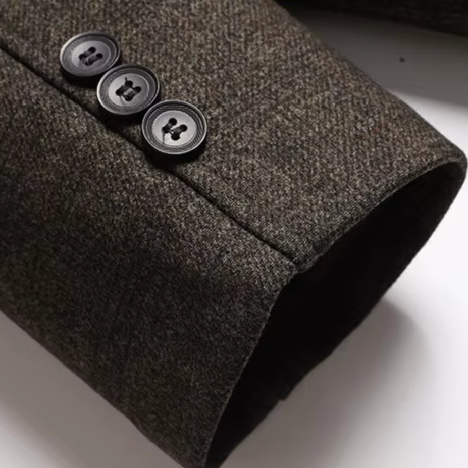 Alistair | Wool Coat with Detachable Fur Collar - view 5